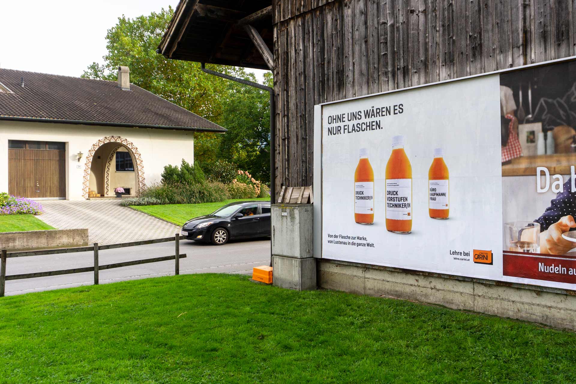 Etiketten CARINI, Plakatkampagne, Bernhard Hafele, viergestalten